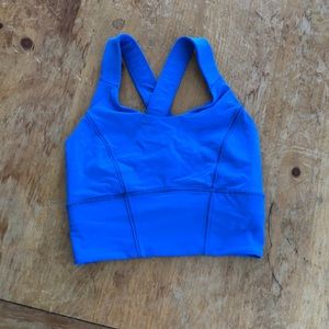 Blue lululemon longline sports bra